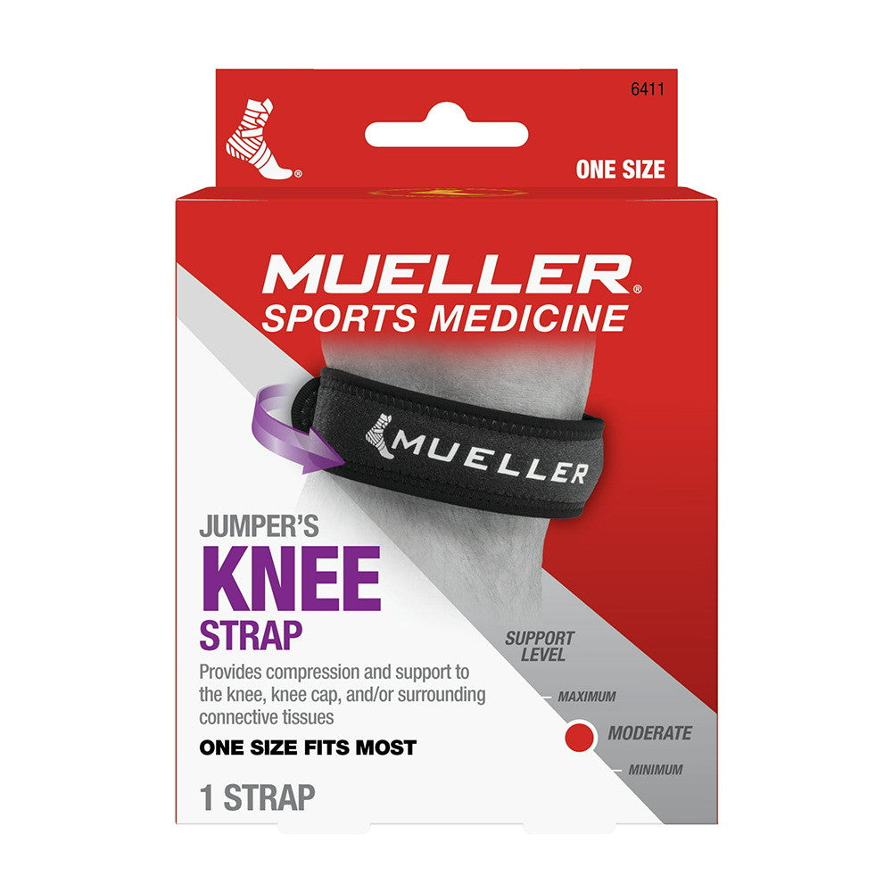 Mueller Jumpers Moderate Support Level Knee Strap Adjustable, One Size Fits Left or Right, 1 Ea